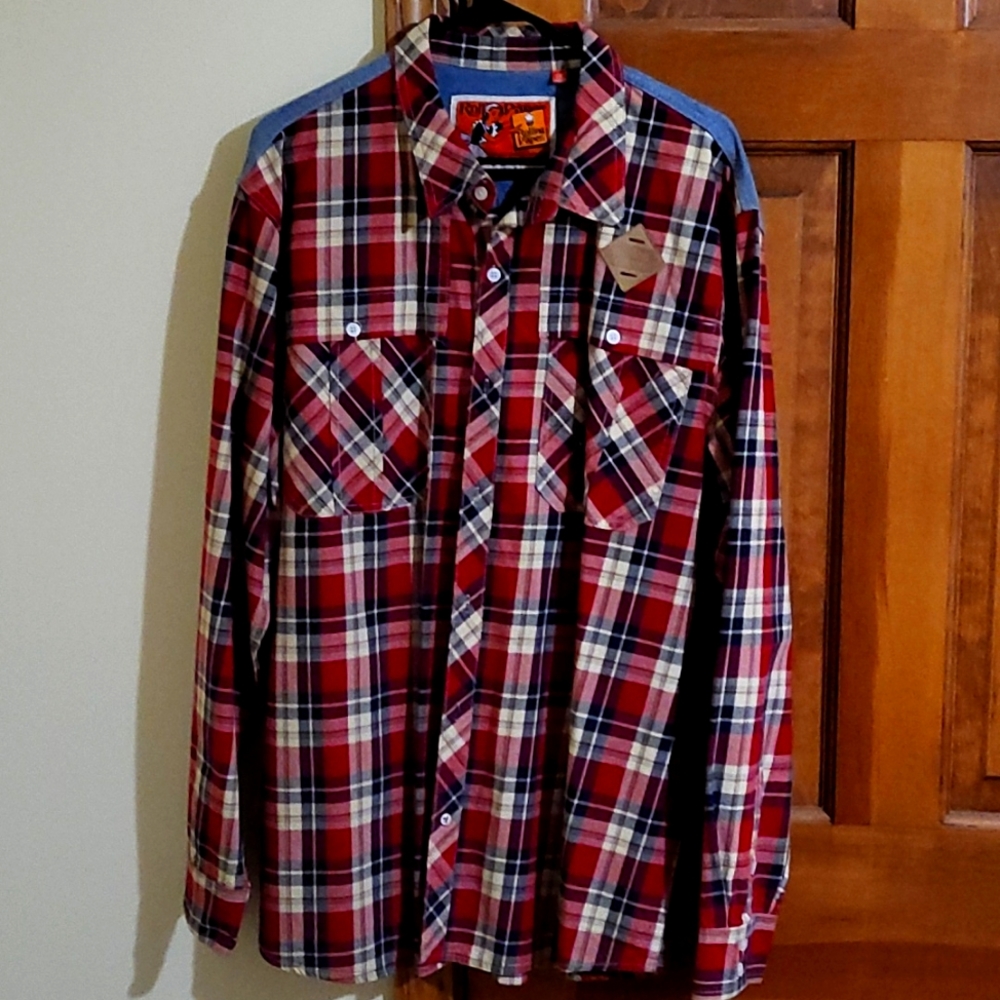 Authentic Vintage  Rolling Paper Button UP SIZE 2X